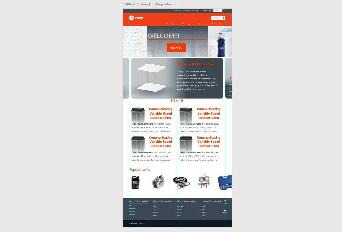 Trane ComfortSite storefront home page design