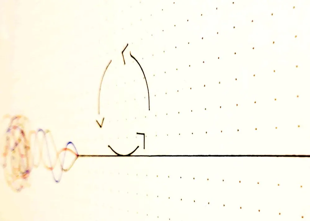 Pencil sketch of an iteration loop drawn on dotted paper