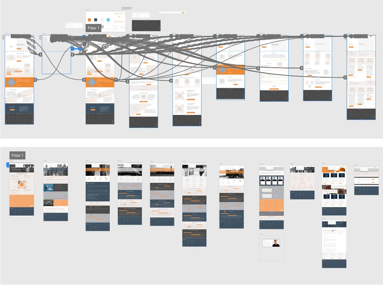 Strivacity site prototype screens